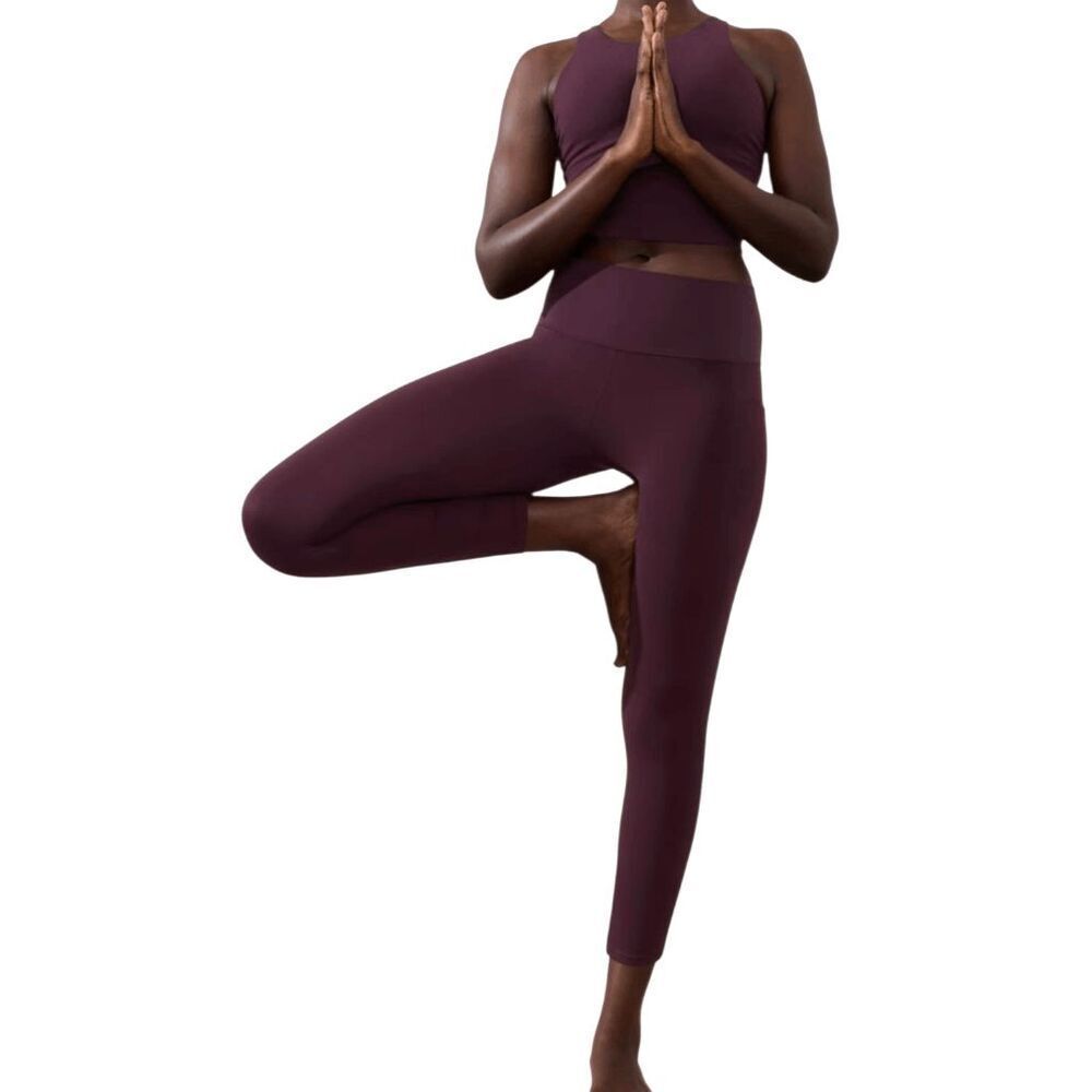 ATHLETA Salutation Stash Pocket II Capri In Spiced Cabernet Size S/P